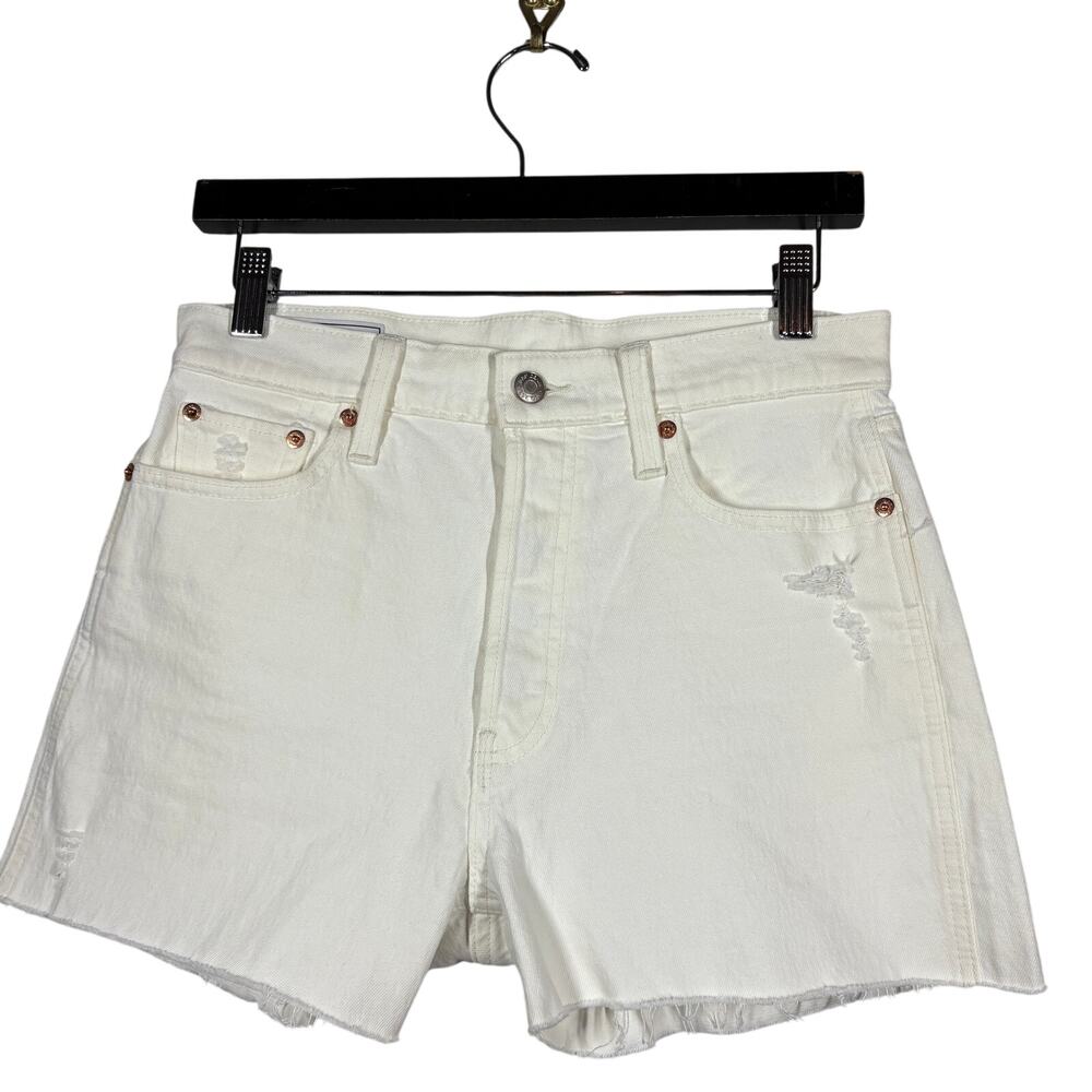 Gap Cheeky Short Hi Rise 11" Button Fly Cream Casual Denim Jean Shorts Jorts 27